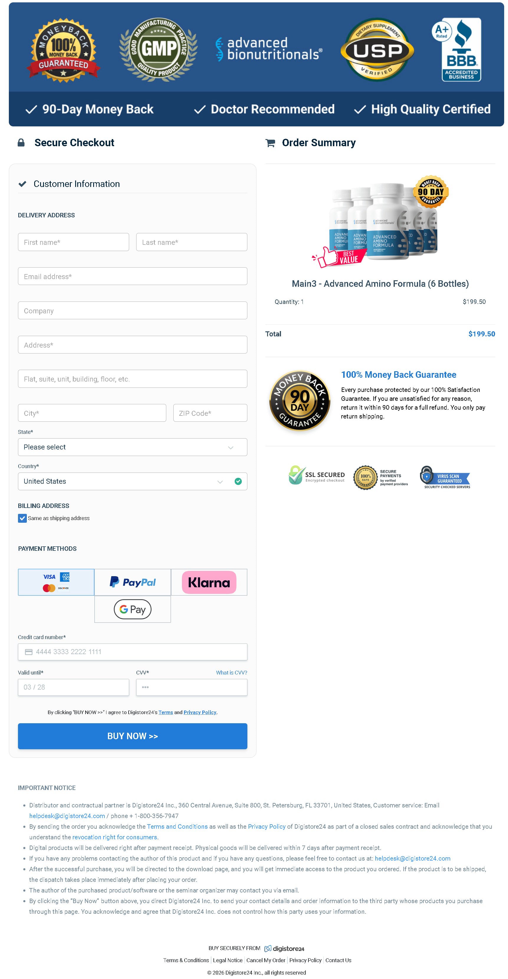 Advanced Amino formula 